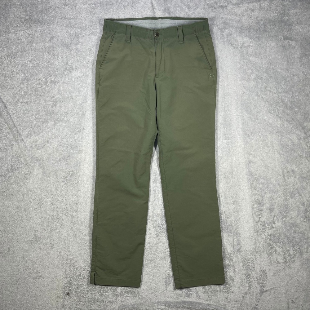 Under Armour Golf Pants Mens 34/32(32x31.5) Green Loose Fit Performance Trousers